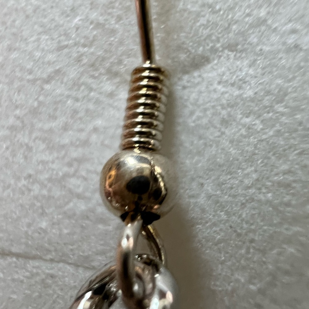 Freshwater Pearl Set Necklace Surrounded 18k Gold Plated Cage w white Sapphires - Picture 9 of 12